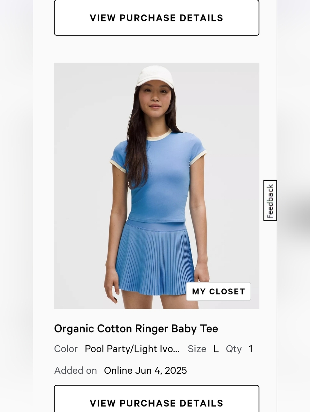 Lululemon Organic Cotton Ringer Baby Tee